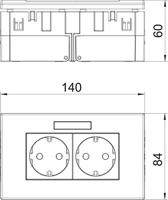 OBO Bettermann 6119429 Apparaatinzet Stopcontact (b x h x d) 140 x 84 x 60 mm 1 stuk(s) Rood - thumbnail