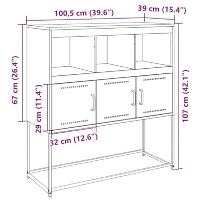 Dressoir 100,5x39x107 cm staal zwart