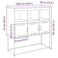 Dressoir 100,5x39x107 cm staal zwart - thumbnail