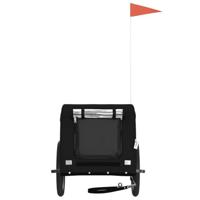 Hondenfietstrailer oxford stof en ijzer zwart - thumbnail