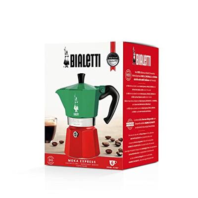 Italiaanse koffiezetter - BIALETTI - Moka Express Italia - Geschikt voor alle kookplaten behalve inductie - 6 kopjes - 300 ml - Groen / Rood Italiaanse koffiezetter - BIALETTI - Moka Express Italia - Geschikt voor alle kookplaten behalve inductie - 6 kopjes - 300 ml - Groen / Rood