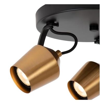 Lucide EMILE - Plafondspot - Ø 23 cm - 3xGU10 - Mat Goud / Messing