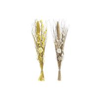 Boeket DKD Home Decor Natuurlijk Gouden Wit Geel Gedroogde bloem (30 x 30 x 100 cm) (2 Stuks) - thumbnail