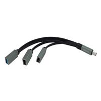 LogiLink UA0315 UA0315 USB-hub 3 poorten USB-A USB 3.1 Gen1 5 GBit/s Met USB-C stekker Zwart, Grijs - thumbnail