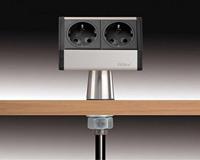 EVOline 93022055 Stekkerdoos 2-voudig Zwart, Zilver Zonder stekker 1 stuk(s) - thumbnail