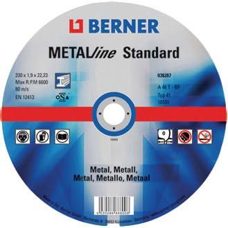 Berner slijpschijf metalline standard plat 125x1,0x22,23mm