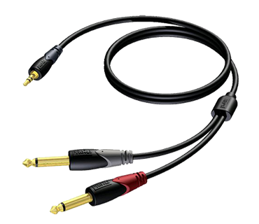 Procab CLA713 Classic 1x mini-jack - 2x jack verloopkabel 3m