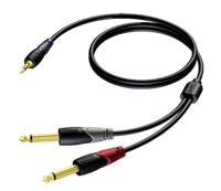 Procab CLA713 Classic 1x mini-jack - 2x jack verloopkabel 3m - thumbnail