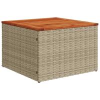 7-delige Loungeset met kussens poly rattan beige - thumbnail