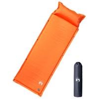 Kampeermatras met kussen zelfopblazend 1-persoons oranje - thumbnail