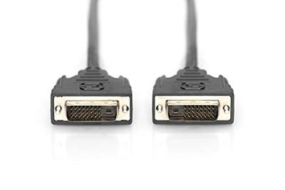 Digitus AK-320108-010-S DVI-kabel DVI Aansluitkabel DVI-D 24+1-polige stekker, DVI-D 24+1-polige stekker 1.00 m Zwart Schroefbaar
