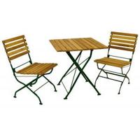 Zürich bistroset - Robina hout Platstaal - Bruin Groen - thumbnail