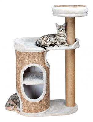 Trixie Alicia 4430 knuffelhol met beukenhouten poten, 48 × 48 × 38 cm, lichtgrijs/grijs-gemêleerd