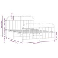 Bedframe met hoofd- en voeteneinde metaal wit 140x190 cm - thumbnail