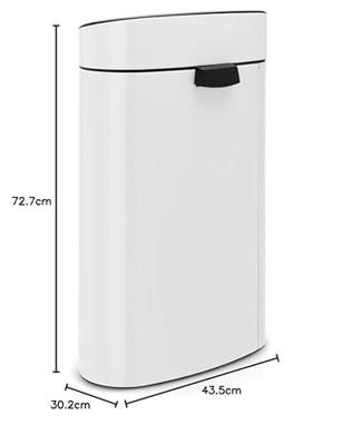 Brabantia Touchbin afvalbak 40L wit - thumbnail