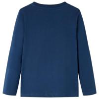 Kindershirt met lange mouwen dinosaurusprint 104 marineblauw - thumbnail