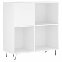 Platenkast 84,5x38x89 cm bewerkt hout wit - thumbnail