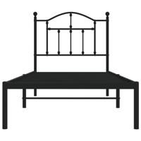 Bedframe met hoofdbord metaal zwart 90x190 cm - thumbnail