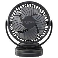 Sygonix Accuventilator 4 W Zwart Met accu - thumbnail