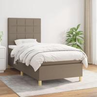 Boxspring met matras stof taupe 90x200 cm - thumbnail