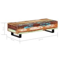 Salontafel 120x50x30 cm massief gerecycled hout en staal - thumbnail