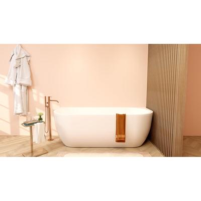 Wiesbaden Liora Half Vrijstaand Ligbad - 180x80cm - Acryl Mat Wit met Waste Mat Wit