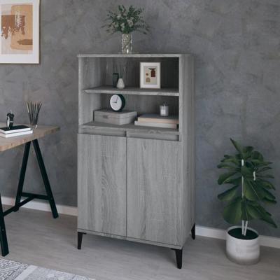 Hoge kast 60x36x110 cm bewerkt hout grijs sonoma eikenkleurig
