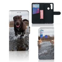 Xiaomi Redmi Note 8T Telefoonhoesje met Pasjes Honden Labrador - thumbnail