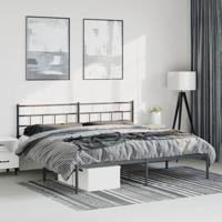 Bedframe met hoofdbord metaal zwart 183x213 cm - thumbnail