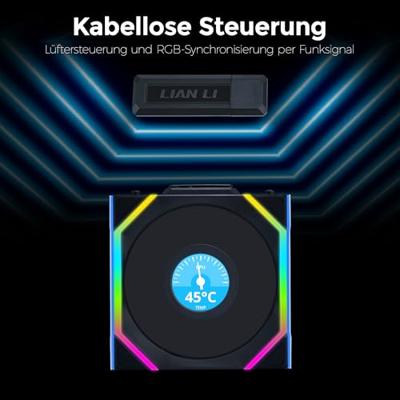 Lian Li UNI FAN SL Wireless LCD Reverse Blade 120mm 1-Pack Black Lian Li UNI FAN SL Wireless LCD Reverse Blade 120mm 1-Pack Black
