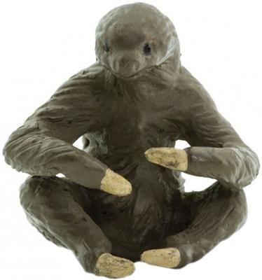 Safari mini figuren Luiaard 2,5 cm rubber bruin 192 stuks