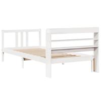 Bedframe met hoofdeinde zonder matras 90x200 cm wit - thumbnail