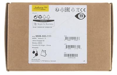 Jabra Engage 65 On-Ear Dect Stereo Headset - Skype for Business gecertificeerde draadloze hoofdtelefoon met ruisonderdrukking voor tafeltelefoons en softphones - zwart - EU-versie