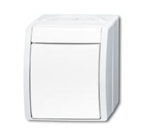 Busch-Jaeger 2601/6 W-54 Ocean (opbouw) Wisselschakelaar spatwaterdicht Wit - thumbnail