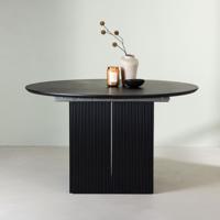 Nohr Uitschuifbare Ronde Eettafel 'Kalandra' MDF, 130-180 x 130cm, kleur Zwart - thumbnail