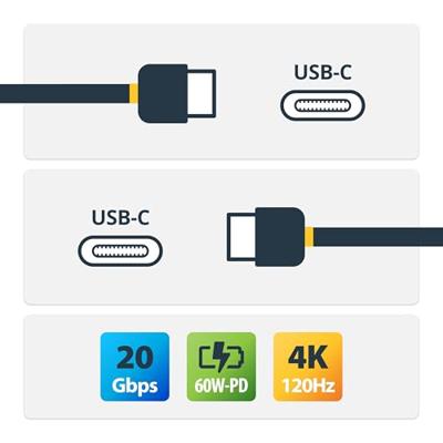 USB-kabel Startech CC2M20GUSB4TP Zwart 2 m