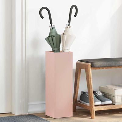 VidaXL Paraplu standaard met opslag roze 15,5 x 15,5 x 49 cm metaal VidaXL Paraplu standaard met opslag roze 15,5 x 15,5 x 49 cm metaal