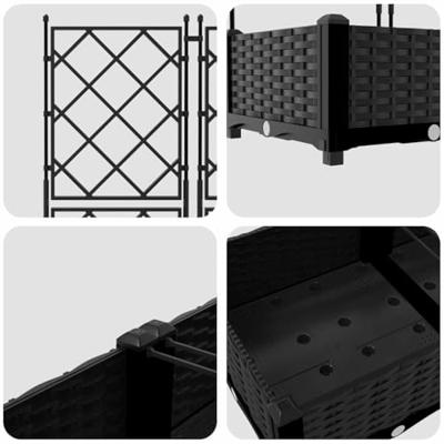VidaXL Tuin bloempot 3 pcs zwart 120 x 40 x 125,5 cm staal VidaXL Tuin bloempot 3 pcs zwart 120 x 40 x 125,5 cm staal