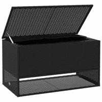 Opbergbox voor buiten 100x55x55,5 cm poly rattan zwart - thumbnail