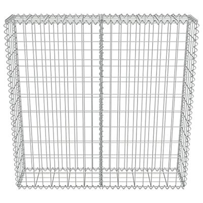 VidaXL Schanskorfmuur met deksels 100x20x100 cm gegalvaniseerd staal