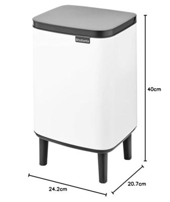 Brabantia Bo hi afvalemmer 7 liter met kunststof binnenemmer white - thumbnail