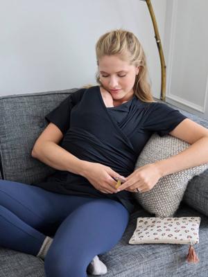 Huid-op-huid T-shirt voor volwassenen van biologisch katoen zwart