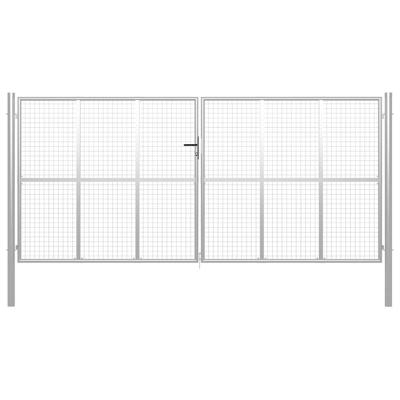 Tuinpoort gegalvaniseerd staal 400x200 cm zilver