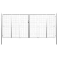 Tuinpoort gegalvaniseerd staal 400x200 cm zilver - thumbnail