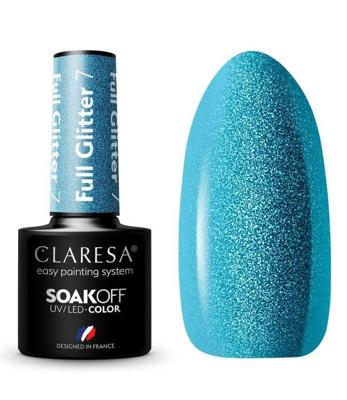 Claresa uv/led gellak 5ml full glitter 7 blue