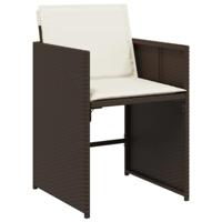 17-delige Tuinset met kussens poly rattan bruin - thumbnail