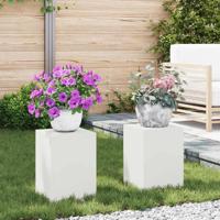Plantenstandaard 2 pcs Wit 24 x 24 x 35 cm Staal - thumbnail