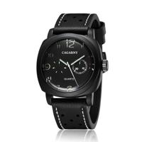 CAGARNY 6833 modieuze Quartz vijf naalden sport polshorloge met lederen band voor mannen - thumbnail