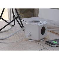 Allocacoc 10435/DEEUAC Stekkerdoos Powercube USB-C | USB-A | 4 Sockets | 1,5 meter - Wit/Grijs - thumbnail