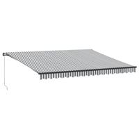 Luifel handmatig uittrekbaar 450x350 cm antraciet en wit - thumbnail